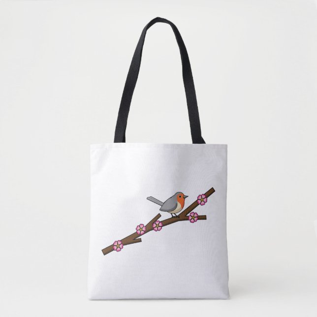 Robin on Sakura Tote Bag (Front)