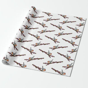 Robin on Sakura Wrapping Paper