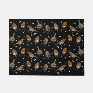 Robin Party Door Mat (Black)
