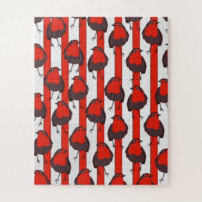 Robin Pattern Jigsaw Puzzle (Vertical)