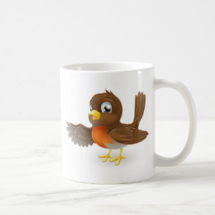 Robin Pointing Illustration Coffee Mug