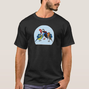 Robin Puffin Bird First Day At School Animal Biolo T-Shirt
