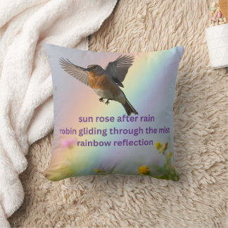 Robin Rainbow pillow