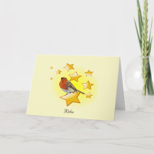 Robin Red Breast Bird is a Star  Card (Front)