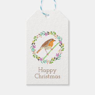 Robin Red Breast, bird of Christmas Gift Tags