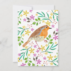 Robin Red Breast, bird of Christmas Invitation