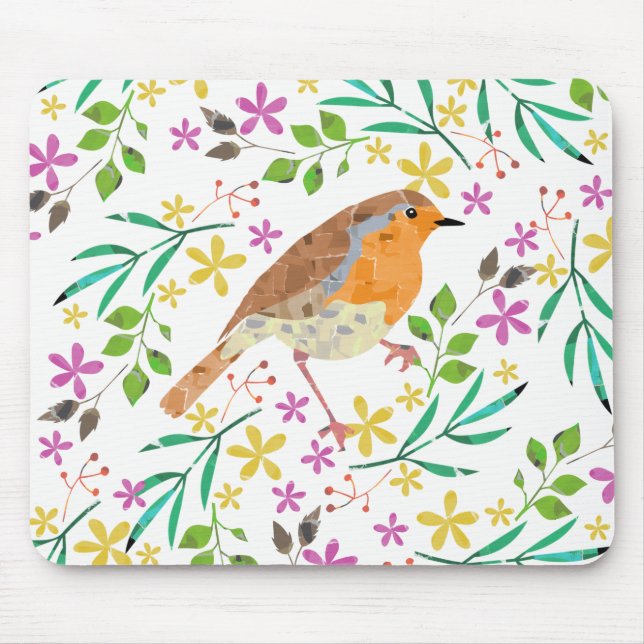 Robin Red Breast, bird of Christmas Mouse Pad (Front)