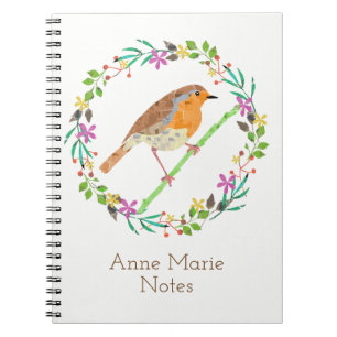 Robin Red Breast, bird of Christmas Notebook