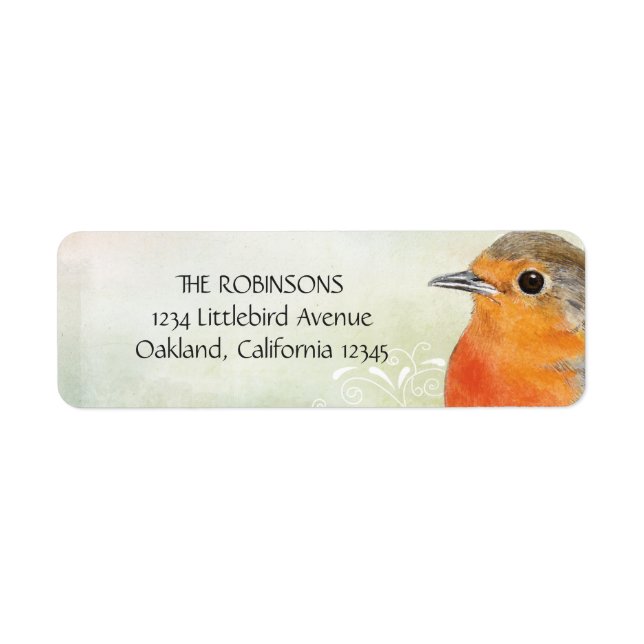 Robin Red Breast Return Address Labels (Front)