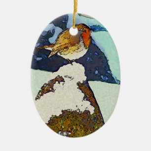 Robin Redbreast Ceramic Ornament