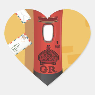 Robin Redbreast delivering a letter Heart Sticker