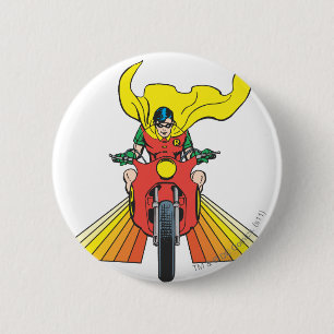 Robin Rides 2 2 6 Cm Round Badge