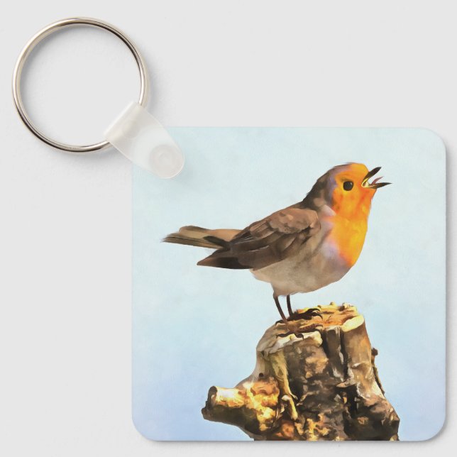 Robin singing  key ring (Front)