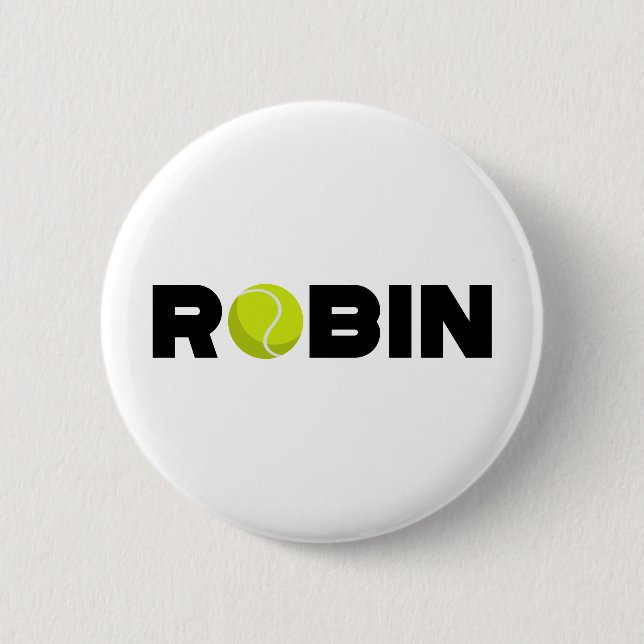 Robin Tennis 6 Cm Round Badge (Front)