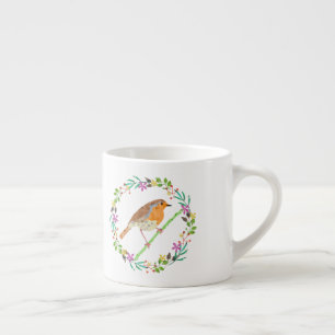 Robin the bird of Christmas Espresso Cup