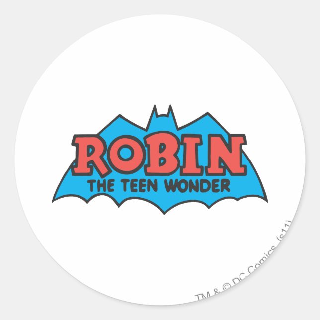 Robin The Teen Wonder Logo Classic Round Sticker (Front)