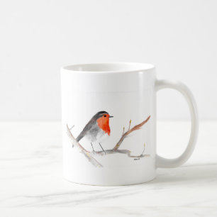 Robin watercolour painting Christmas art Coffee Mug