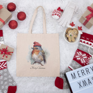 Robin Winter Delight, custom Tote Bag