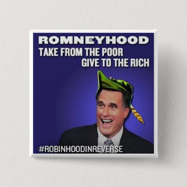 Robinhood in Reverse Romneyhood 15 Cm Square Badge (Front)
