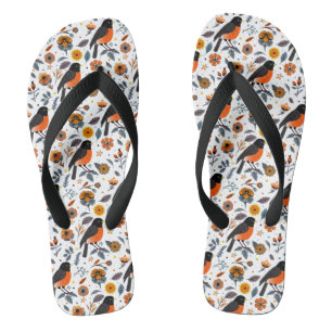 Robins And Flowers Thongs