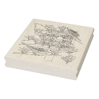 Robins and Magnolia Rubber Stamp