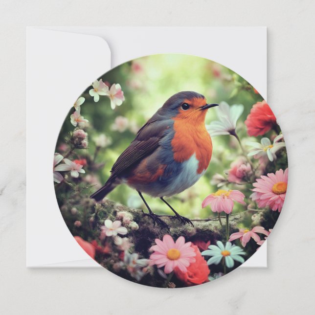 Robins Appear When Loved Ones Are Near / Round Holiday Card (Front)