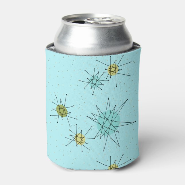 Robin's Egg Blue Atomic Starbursts Can Cooler (Can Front)