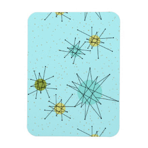Robin's Egg Blue Atomic Starbursts Flexible Magnet