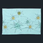 Robin's Egg Blue Atomic Starbursts Kitchen Towels<br><div class="desc">This Robin’s Egg Blue Iconic Atomic Starbursts Kitchen Towels pattern features iconic atomic starbursts. That’s right! The old school, robin’s egg blue coloured background with gold speckles is the perfect backdrop for the vibrant turquoise, soothing celery, and kitschy pear green coloured circles. The spots of colour are sporadically placed in...</div>