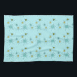 Robin's Egg Blue Atomic Starbursts Kitchen Towels<br><div class="desc">This Robin’s Egg Blue Iconic Atomic Starbursts Kitchen Towels pattern features iconic atomic starbursts. That’s right! The old school, robin’s egg blue coloured background with gold speckles is the perfect backdrop for the vibrant turquoise, soothing celery, and kitschy pear green coloured circles. The spots of colour are sporadically placed in...</div>