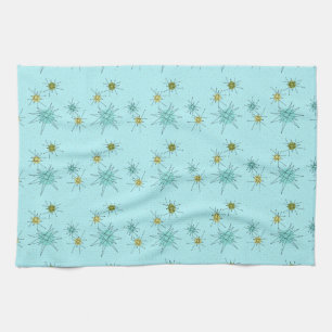 Robin's Egg Blue Atomic Starbursts Kitchen Towels