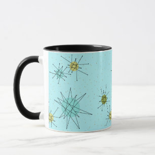 Robin's Egg Blue Atomic Starbursts Mug