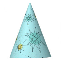 Robin's Egg Blue Atomic Starbursts Party Hat
