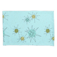 Robin's Egg Blue Atomic Starbursts Pillowcase