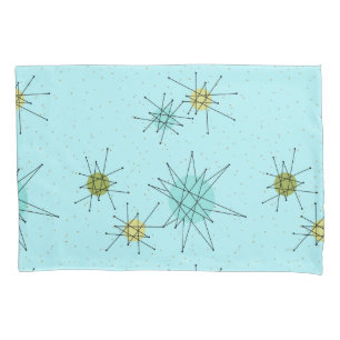Robin's Egg Blue Atomic Starbursts Pillowcase