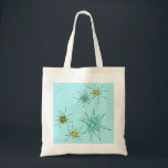 Robin's Egg Blue Atomic Starbursts Tote Bag<br><div class="desc">This Robin’s Egg Blue Iconic Atomic Starbursts Tote Bag pattern features iconic atomic starbursts. That’s right! The old school, robin’s egg blue coloured background with gold speckles is the perfect backdrop for the vibrant turquoise, soothing celery, and kitschy pear green coloured circles. The spots of colour are sporadically placed in...</div>