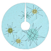 Robin's Egg Blue Atomic Starbursts Tree Skirt