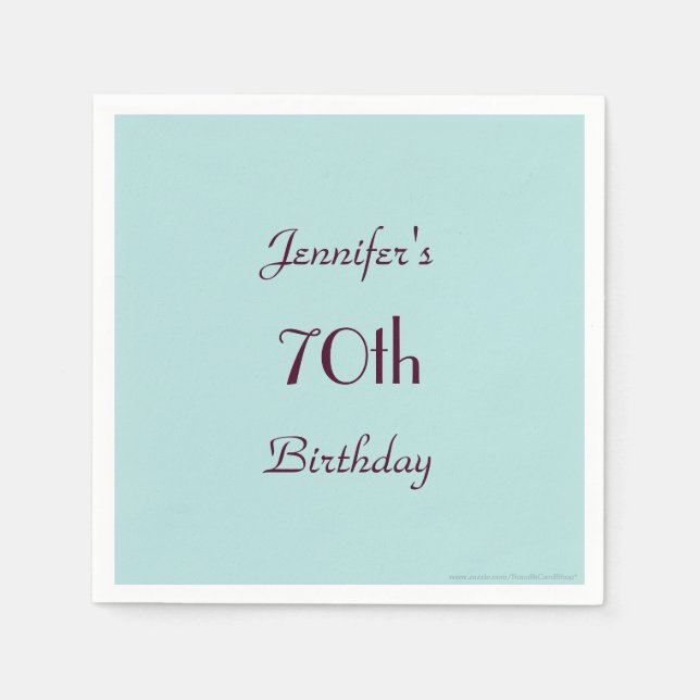Robins Egg Blue Birthday Party Minimalist Paper Napkin (Front)