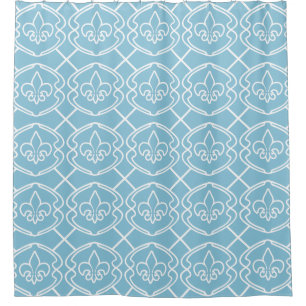 Robin's egg blue Cello Trellis Shower Curtain