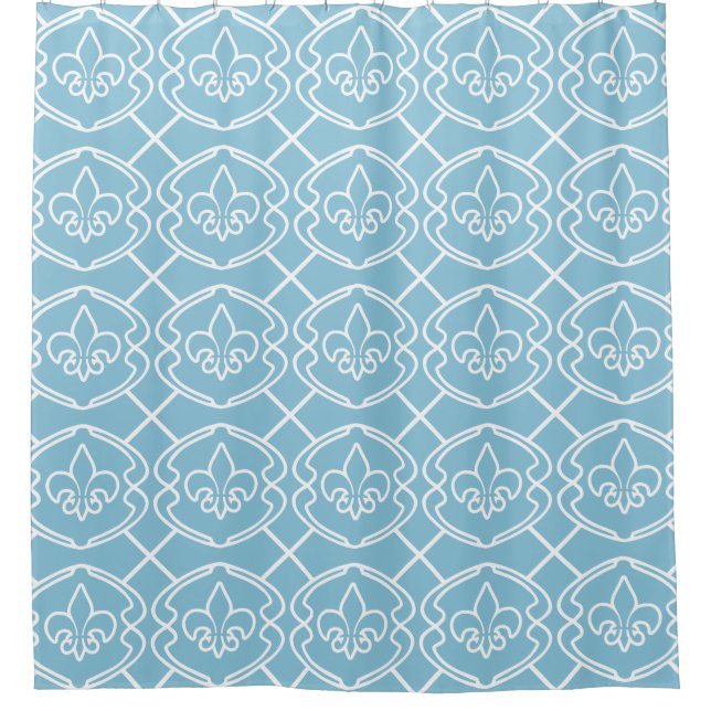 Robin's egg blue Cello Trellis Shower Curtain (Front)