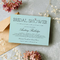 Robin's Egg Blue - Diamond Ring - Bridal Shower