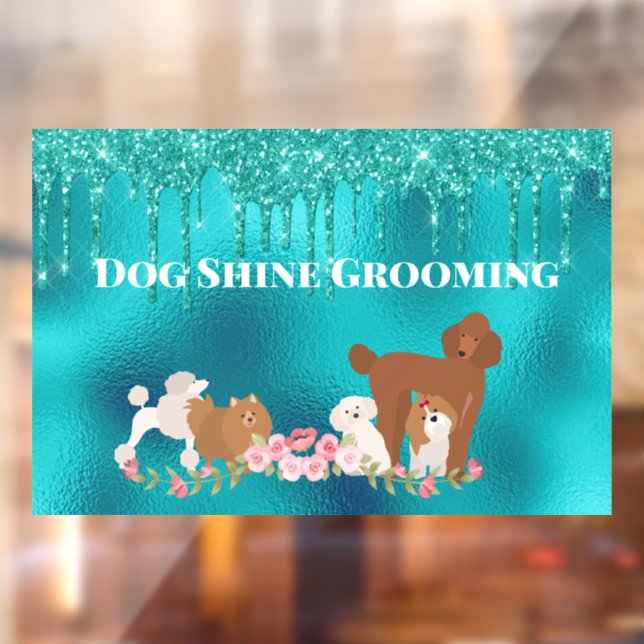 Robin's Egg Blue Dog Grooming Glitter Pet Services (Sheet 2)