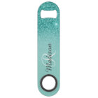 Robin's Egg Blue Faux Glitter Ombre Monogram