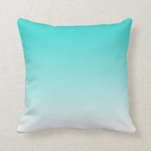 Robin's Egg Blue Gradient Fading Throw Pillow