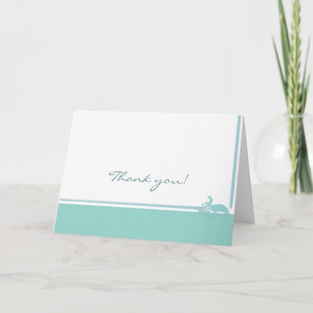 Robin's Egg Blue Jewellery Box Blue Thank You Card (Front)