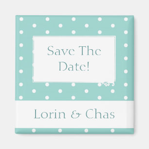 Robin's Egg Blue Jewellery Box with polka dots Magnet