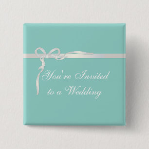 Robin's Egg Blue Jewellery Box with White Ribbon 15 Cm Square Badge
