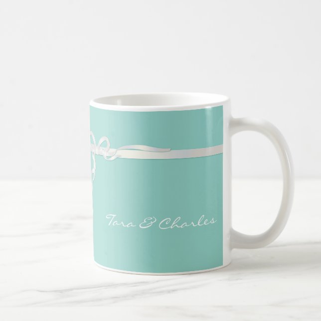 Robin's Egg Blue Jewellery Box with White Ribbon Coffee Mug (Right)