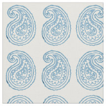 Robin's Egg Blue Paisley Fabric by Margaret Juul