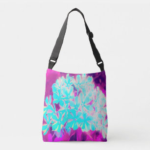 Robin's Egg Blue Peppermint Twist Phlox Flowers Crossbody Bag